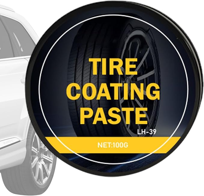 Tire Shine Paste - Black High Gloss Dressing, Tyre Coating Gel, Automotive Waxing Tool, Durable Vehicle Finish | Ideal for Car Motorcycle Truck Wheel Rim Cleaning Renovation Maintenance Refurbishing