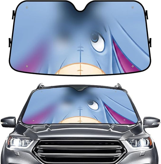 GENANY Cartoon Character Windshield Sun Shade for Car SUV Truck (55x30 Inches), Front Window Visor for Windows, Protector Blocks UV