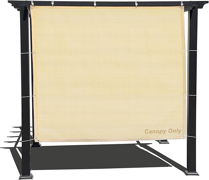 Sun Shade Privacy Panel with Grommets on 4 Sides for Patio, Awning, Window Cover, Pergola or Gazebo (Banha Beige, 8' x 5')