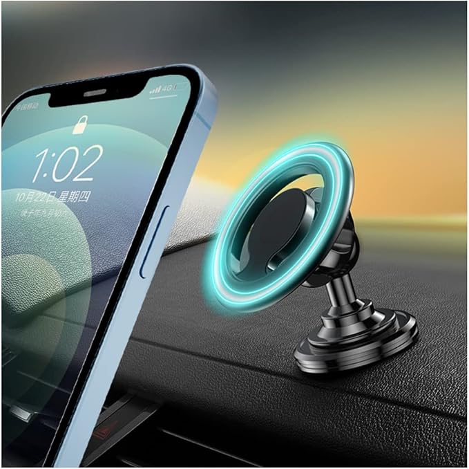 Compatible for MagSafe Car Mount for iPhone,2026 New Upgrade Dashboard 360° Rotation Magnetic Car Mount,Universal Cell Phone Holder for MagSafe iPhone 15/14/13/12 and Above Series (Black)