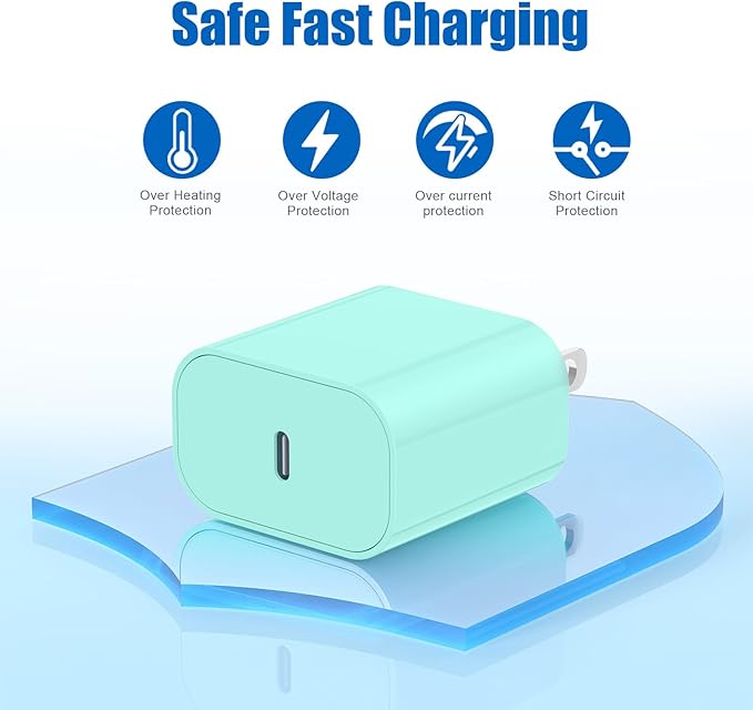iPhone 17 16 15 Fast Charger Block and 10ft Type C to C Cable Cord Long, 20W USB C Charging Plug for Apple iPhone 17 Pro Max/17 Air/16 Pro Max/16/15 Pro/15 Plus/iPad Mini,Wall Power Adapter Cube Brick