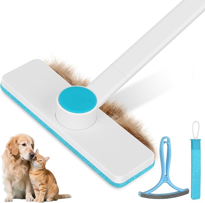 Pet Hair Removal Tool - Pet Hair Remover for Cat & Dog Hair Cleaning, Carpet Rake for Fabric Furniture, Pet Carpet Cleaner Come with Adhesive Hook Convenient to Hang & Store