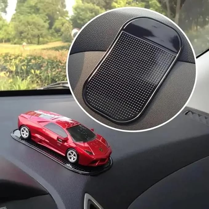 5PCS Extra-Strong Anti-Slip Pad Car Dashboard Sticky Pad Removable Silicone Gel Mat Washable Multi-Purpose PU Gel for Cell Phone Tablet (Black)