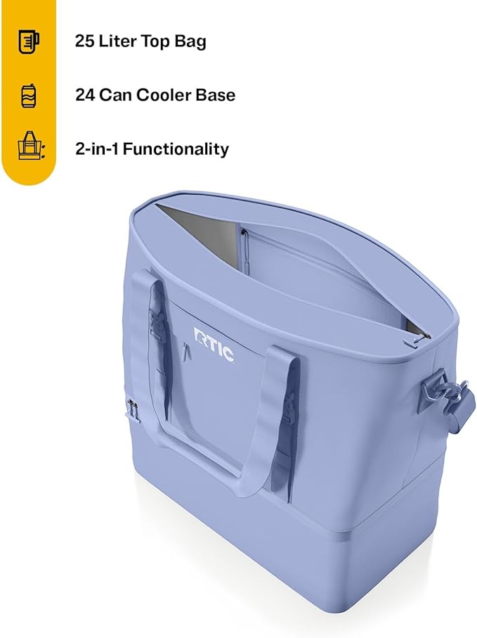 RTIC 2-in-1 Chillout Bag Soft Insulated Cooler Tote, Portable, for Lunch, Beach, Travel, Drink, Beverage, Car, Camping, Picnic, 24-Can Capacity,