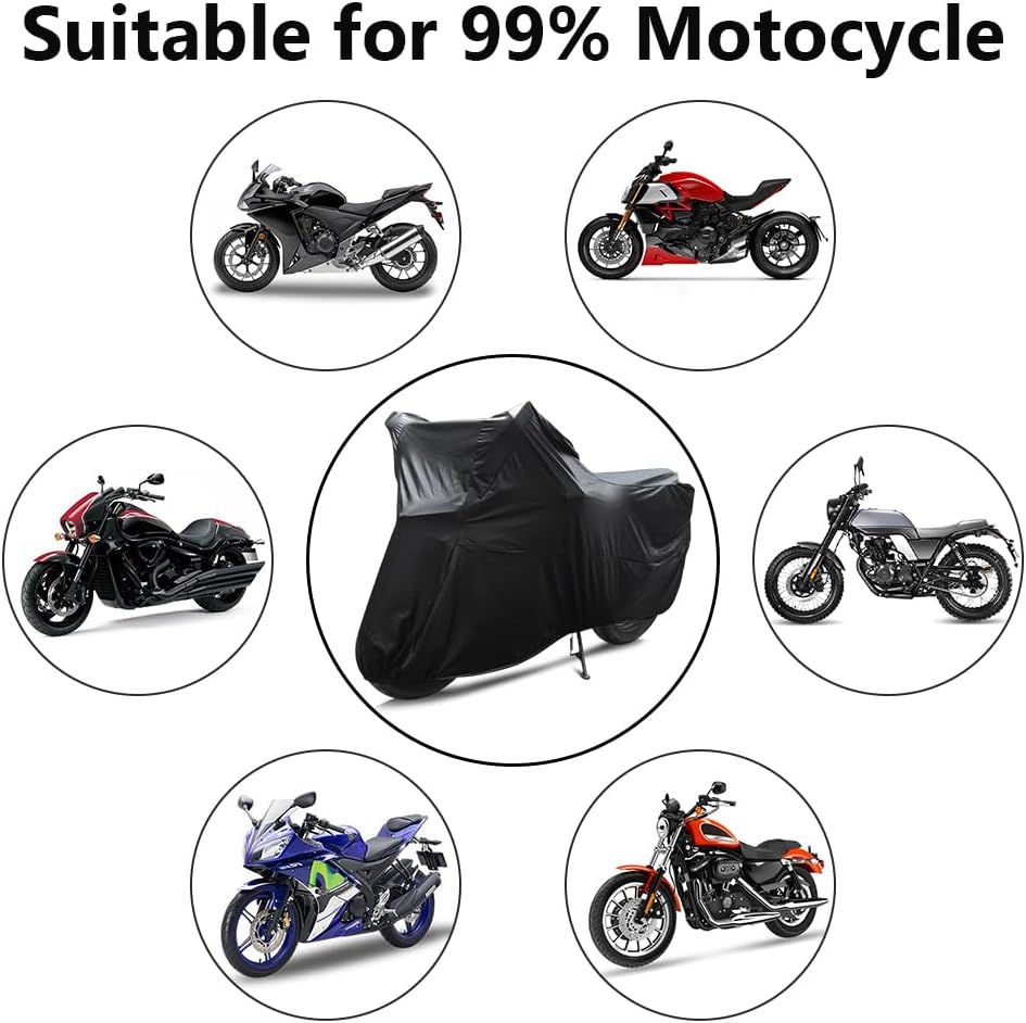 Motorcycle Cover Soft Stretch Waterproof Motor Cover Dustproof Durable Motorbike Cover for Indoor and Outdoor,104 inches