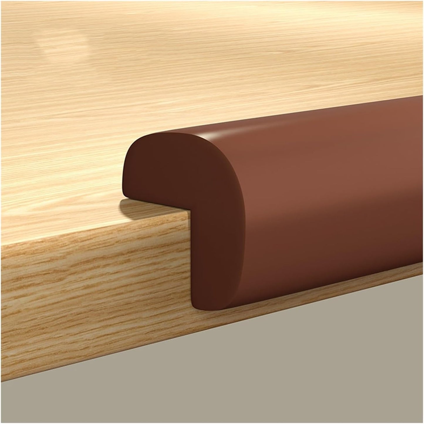 XPLKQXE Sharp Edge Safety Corner Edge Foam Padding, Edge Guards Bumpers Adhesive, Edge Corner Protector Guards for Table Edges & Sharp Corners(Brown,1pcs)