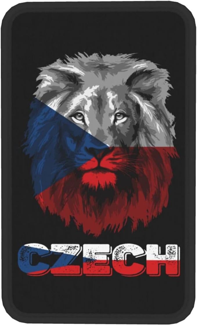 Vintage Czech Republic Czechs Czechish Flag Lion Head Auto Center Console Armrest Cover Car Handrail Box Cushion Pad Mat Universal Fit Most Vehicle Sedan Truck SUV Soft Comfort Decor Accessories