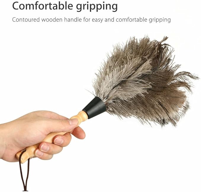 2PACKS 13" Ostrich Feather Duster Durable Dust Collecting Cleaning Tool in Wool Shop