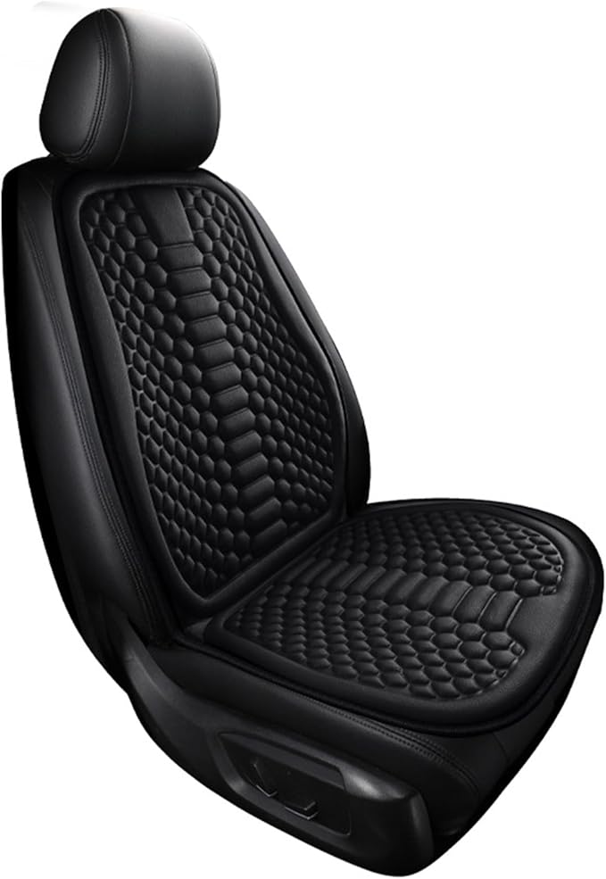 Car Seat Cushion Front Seat, Breathable Lumbar Support Car Seat Cushion for Long Sitting, Non-Slip Car Seat Pad (Black)