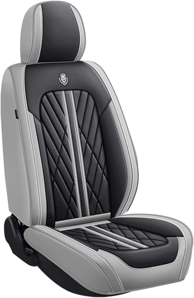 Premium Nappa Leatherette Car Seat Cover Set Custom Fit for Honda CR-V CRV 2000-2023 2024 2025 2026 Water-Proof Breathable Faux Leather Seat Cushion Protectors (Front 2 Seats,Black Grey)