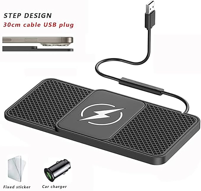 Wireless Car Charger Pad for Benz C 219 2004–2010,20W Fast Wireless Phone Charger Cell Phone Cordless Charging mat,Non-Slip Phone Charging,30cm Cable Type-C