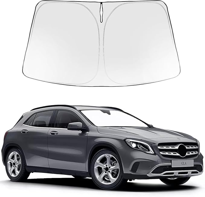 Proadsy 2026 Upgrade Windshield Sun Shade Custom Fit 2015-2020 GLA Foldable Front Sunshade Protector Sun Visor Blocks UV Rays Keep Car Cooler