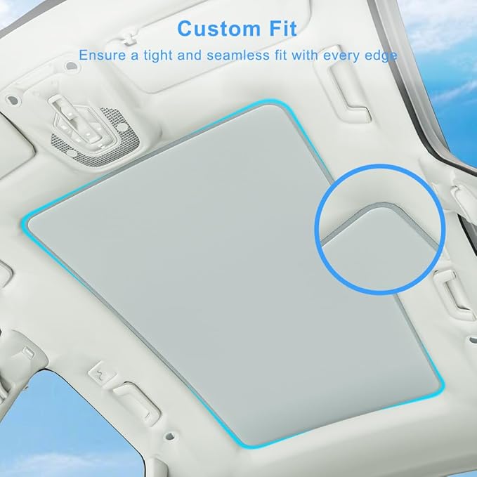 Car Sunroof Shade Compatible with Volvo C40(Not for XC40) 2021-2023, Foldable Glass Roof Sunshade with Storage Bag, Heat Insulation Sun Protection Roof Interior Sunshade