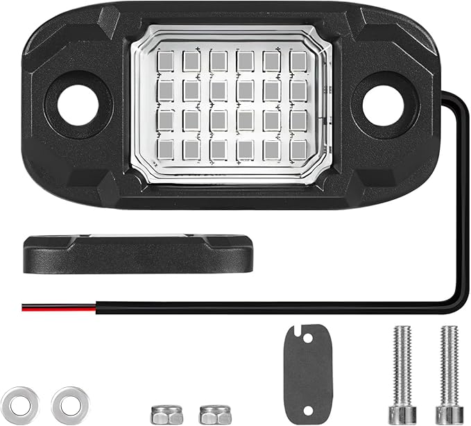 12Pods LED Rock Lights Blue 24led Chips Waterproof Neon Underglow Lighting Kit for Trucks SUV ATV Car