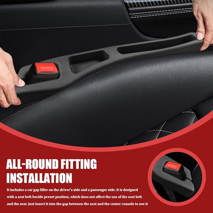 2PCS No Drop Seat Guard, Car Seat Gap Filler, Multi-Function Car Side Gap Filler for Prevent Items Falling, Universal Auto Blocker Between Seats Auto Organizer Accessories for Most Cars