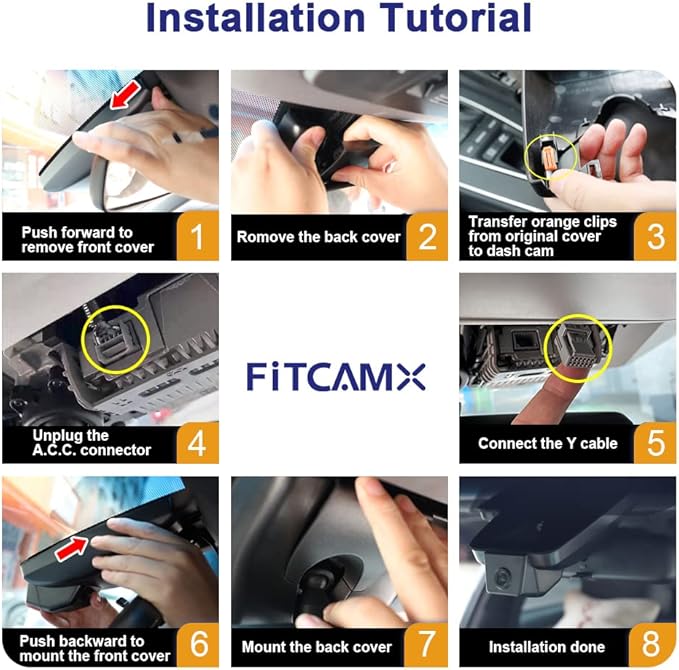 Fitcamx Front 4K+Rear 1080P Dash Cam Adapts for Toyota Tundra 2022-2026 Hybrid & Sequoia 2023-2026 (Gen3), OEM Look, 2 Way HD Video, WiFi & APP, Loop Recording, G-Sensor, Easy to Use, 128GB Card