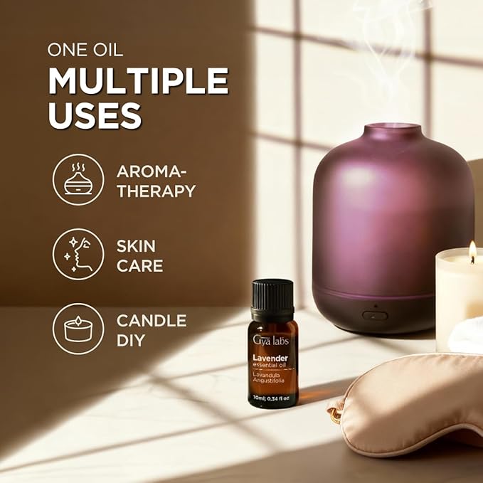 100% Pure Lavender Essential Oil - 0.34 Fl Oz - Lavender Oil for Hair, Skin, Diffuser, Aromatherapy & DIY Candle Making Scent