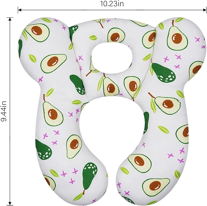 Baby Travel Pillow, Upgrade U-Shape Infant Pillow for Car Seat Pushchair and Stroller, Soft Comfortable Sleep Cushion for Kids Newborn and Toddler -Avocado