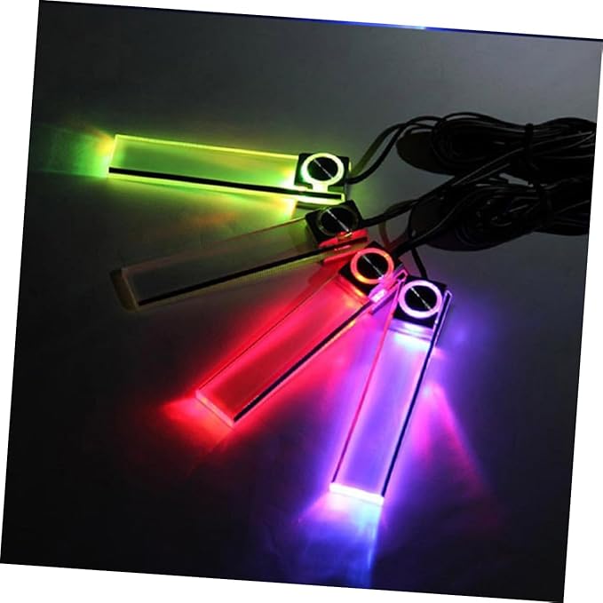 Colorful LED Interior Floor Lights for Cars Atmosphere Lamp with Off Switch Easy Installation with Double Sided Adhesive for Car Mood Lighting