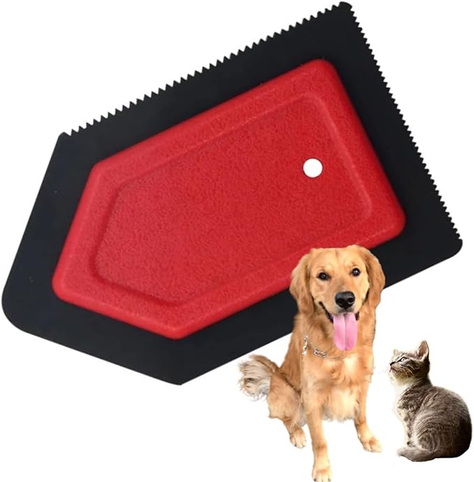 Pet Hair Remover Tool, Easily Clean Fur from Carpets Furniture Vehicles Clothes, Lint Remover, Wallpaper Smoother, Multi-use Animal Brush for Dogs and Cats, Auto Detailing Squeegee