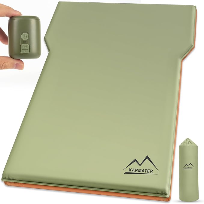 SUV Air Mattress Car Bed Camping, Inflatable Car Camping Pad with Air Pump, Ultrathick Memory Foam Camping Mattress, 9.0 R-Value Insulated Sleeping Pad 2 Person, Camp Mat for Hiking and Backpacking