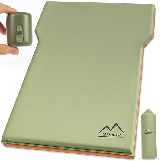 SUV Air Mattress Car Bed Camping, Inflatable Car Camping Pad with Air Pump, Ultrathick Memory Foam Camping Mattress, 9.0 R-Value Insulated Sleeping Pad 2 Person, Camp Mat for Hiking and Backpacking