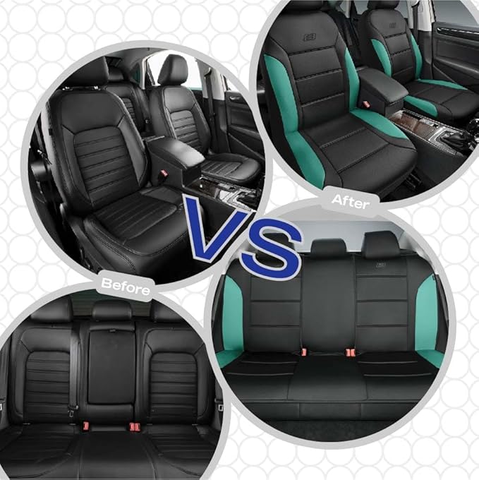 Skechers Memory Foam Car Seat Covers,Fabric Car Seat Protection Thick Memory Foam, Seat Cover for Cars Airbag Compatible, Automotive Comfort Protection for Most Cars,Trucks, SUVs,Green