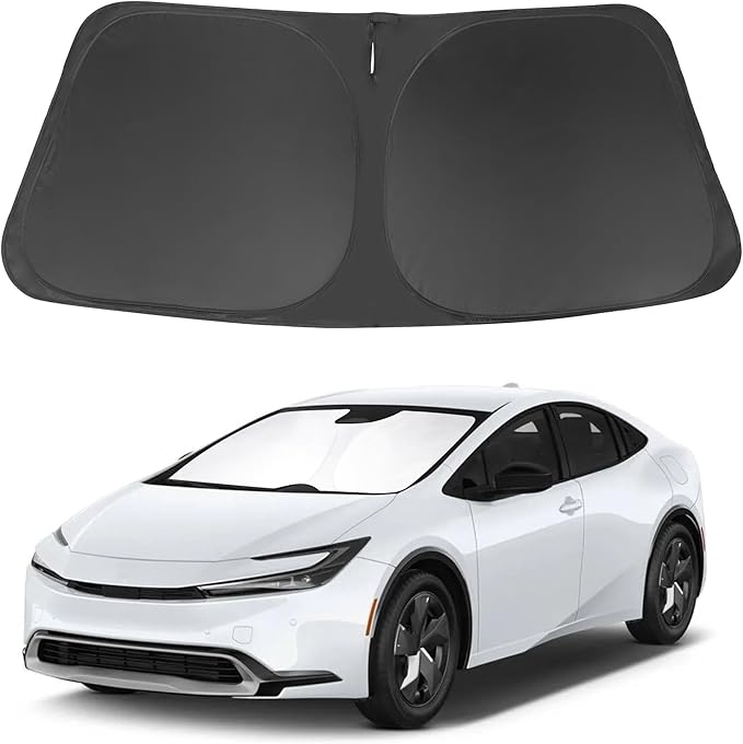 Windshield Sun Shade Custom Fit 2010-2015 Toyota Prius Hatchback Accessories(Not for Prius C or Prius V) Sunshade Foldable Sun Visor Protector