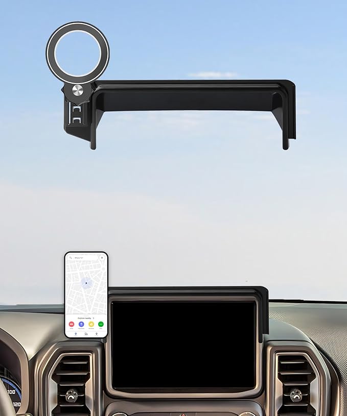 Car Phone Holder for Ford Bronco Sport 2021 2022 2023 2024 Accessories Apply to 8 Inch Touch Screen Fixed Clip Magnetic Cell Phone Mount Hands-Free 360 Degree Rotation