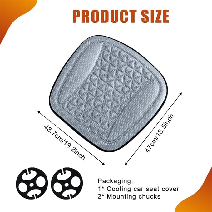 Seat Covers for Cars, Car Seat Cooling Pad, Comfortable Breathable Front Vehicle Cover Cooling Pad, Automotive Accessories Anti-Slip Ventilated Auto Protectors Universal for SUV Truck (Gray)