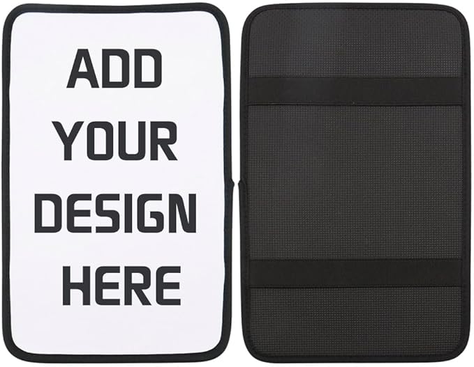 BAOZOON 2 Pcs Sublimation Auto Center Console Armrest Cover Blanks Car Center Console Cushion Pad Seat Box Cover Protector Neoprene Car Armrest Pad for Car Seat Handrail Box