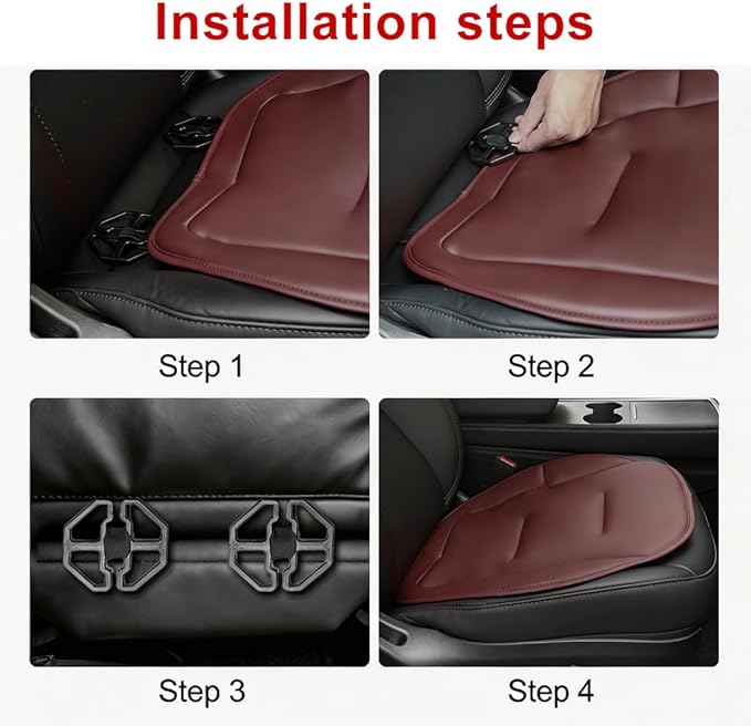 Car Seat Cushion, Thin Seat Cushion 0.78in, Office Chair Cushion, Car Seat Cushions for Driving, Summer Breathable Driver Seat Cushion for Long Sitting Relief, Car Seat Pad(Volcanic Red)