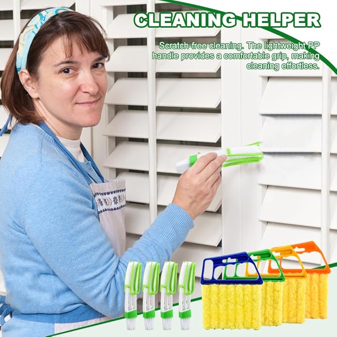5Pcs Blind Cleaner Duster Tool Window Blind Cleaner,7 Fingers Dusting Cleaners and Air Vent Cleaners for Blinds,Air Conditioner Vents,Fans Vents,Detachable and Washable(Yellow+Green+Blue)