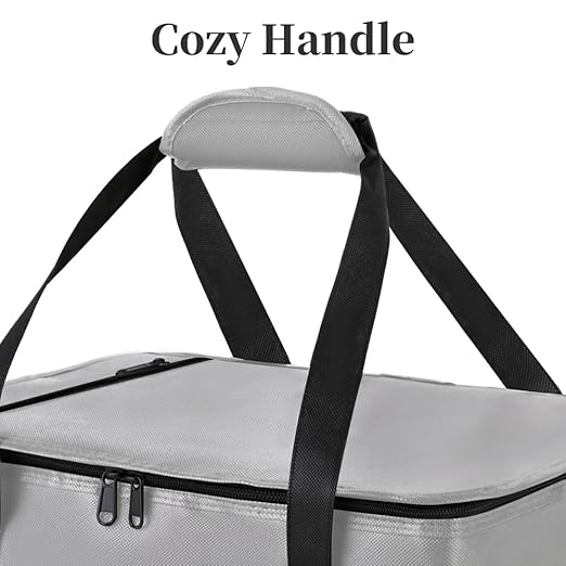 Bodaon Insulated Casserole Carrier Bag, Fits 9"x13" and 11"x15" Baking Dish with Lid, Casserole Carriers for Hot or Cold Food for Transport (Grey)
