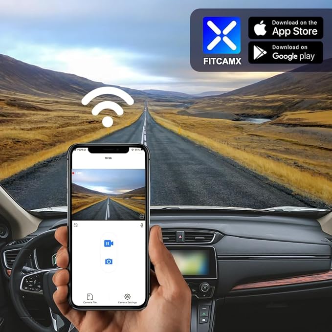Fitcamx 2K Dual Dash Cam Adapts for Honda CR-V 2017-2022 LX EX Touring EX-L (Gen5), Integrated OEM Look, Front 1440P+Rear 1080P HD Video, WiFi & APP, Loop Recording, G-Sensor, Easy to Set, 64GB Card