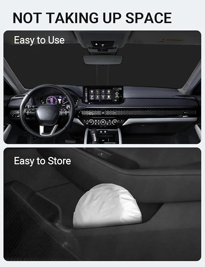 Proadsy Windshield Sun Shade for Honda Accord 2023-2025 2026 4-Layer Foldable Front Sunshade Protector Sun Visor Blocks UV Rays Keep Car Cooler