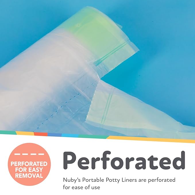 Nuby Portable Potty Replacement Liners - Disposable Potty Liners - Toddler Potty Training Essentials - 40 Count