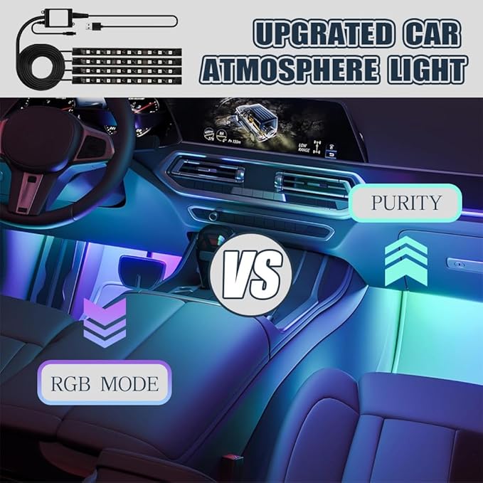 Smart Car LED Strip Lights, Led Lights for Car, 12V LED Lights Running Board Lights, Universal Multicolor LED Car Lights Kits Car Interior Accessories Fit for Truck Car SUV (USB)