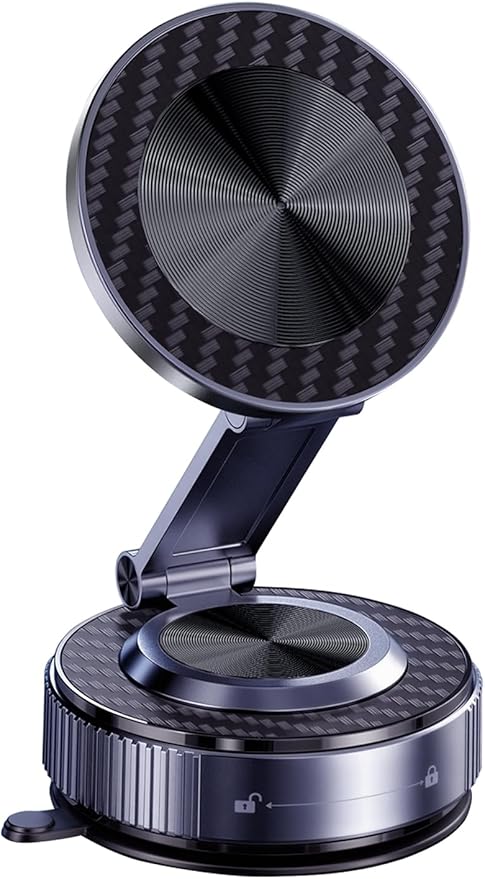 Vacuum Magnetic Car Phone Holder 360° Strongest 120LBS Ultra Suction Cup Phone Mount for MagSafe Dashboard Cell Phone Holders for Your Car/Gym/Mirror Bracket for iPhone 17 & Android, Metal Stand Rotor