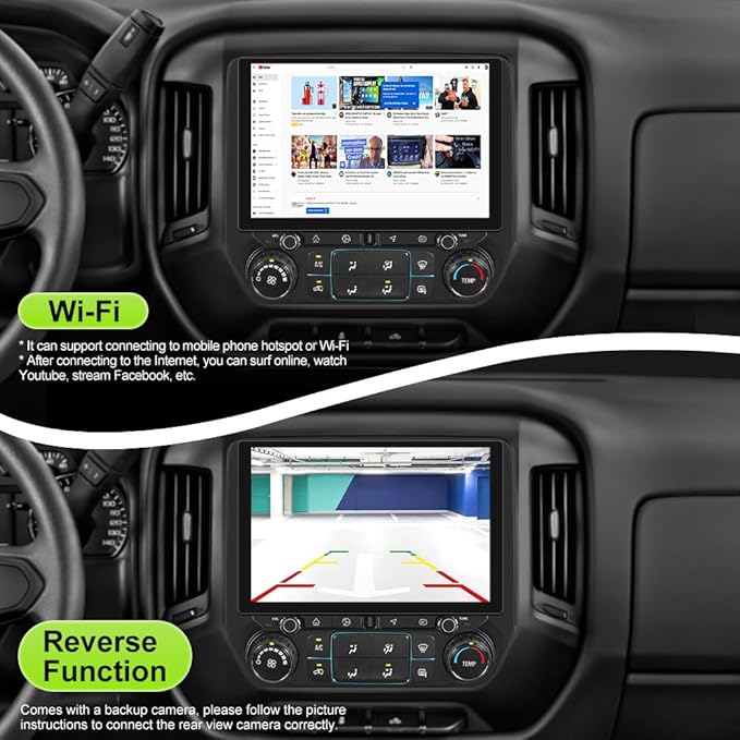 11.5 inch IPS Touchscreen Car Radio for Chevrolet Chevy Silverado GMC Sierra 2014-2018 (4GB RAM+64GB ROM), Android 13 Stereo with Wireless CarPlay Android Auto BT GPS SWC Backup Camera
