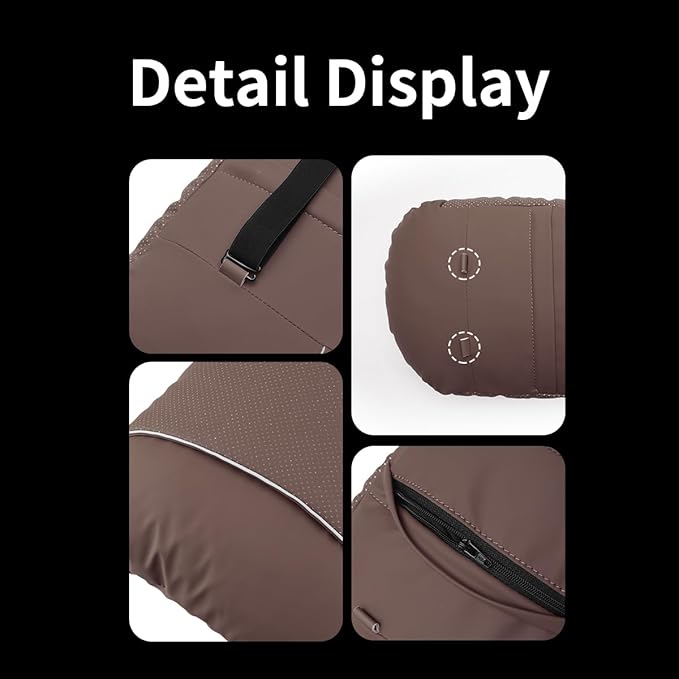 Car Headrest & Lumbar Support Set,Premium Skin-Feeling Napa Leather Soft and Comfortable Headrest,Car Seat Headrest Pillow Waist Support Car Interior Accessories for Driving Home Office