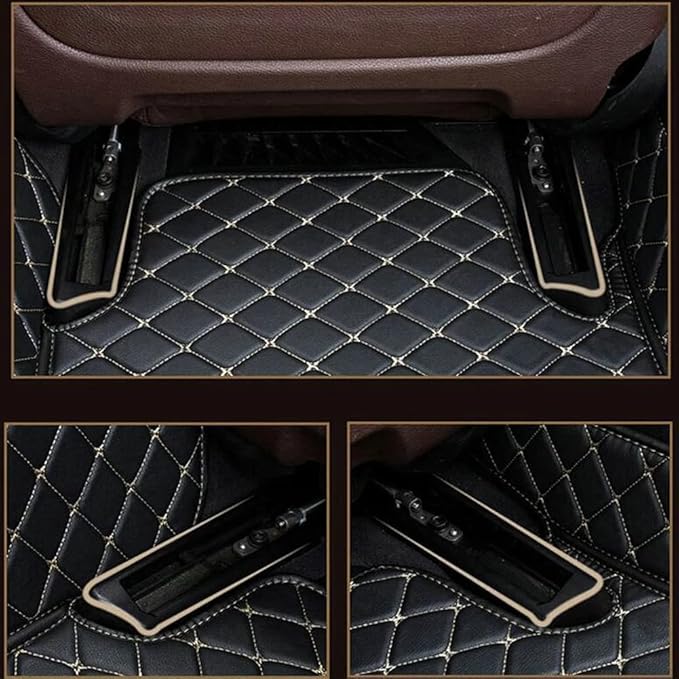 Car Floor Mats Automotive Floor Mats Vehicle Specific All Weather Protection Custom Compatible with Most of 98% Cars SUVs (Red Beige)