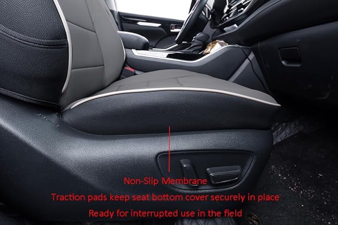 EKR Camry Seat Covers for Toyota Camry XLE, XSE 2018-2024(Not for Hybrid) Waterproof Leather Car Seat Cover Full Set for Trucks SUV-Faux Leather (Black/Gray)