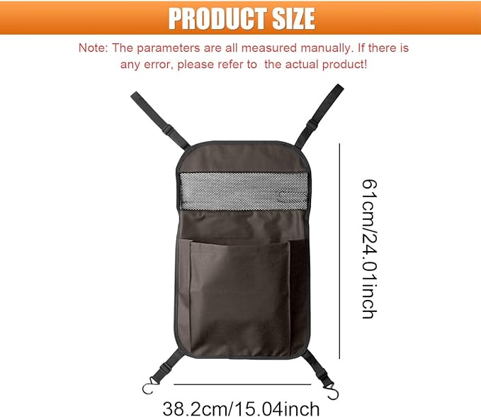 YoRise Seat Back Car Organizer, Large Capacity Oxford Fabric Car Storage Organizer with Pocket, Automotive Backseat Hanging Pet Barrier Protector Accessories for Document, Purse, Handbag (Brown)