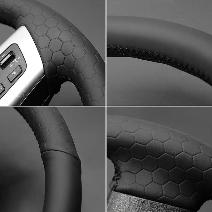 MEWANT Car Steering Wheel Cover for Mazda MX-5 2016 2017 2018 2019 Hand-Stitched Leather Car Steering Wheel Wrap
