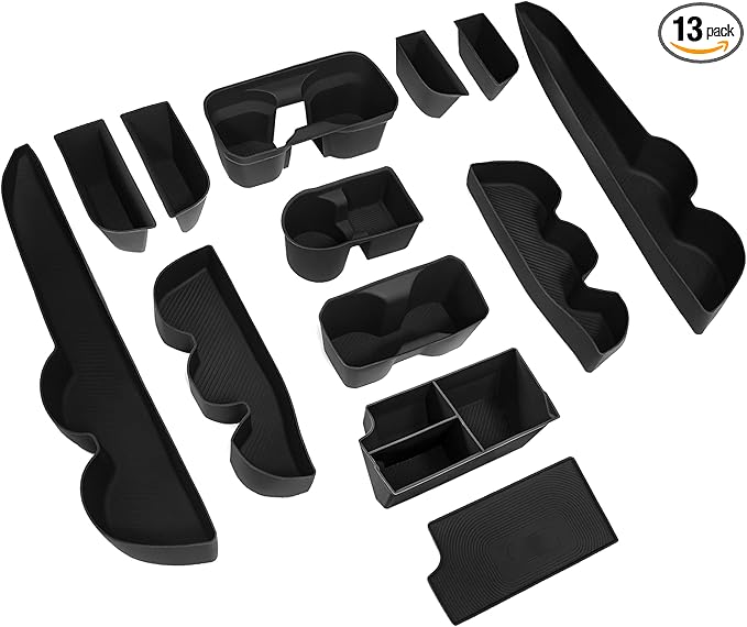Interior Silicone Liner Insert Custom Fit for Tacoma 2016-2023, Silicone Organizer Tray for Tacoma Gen 3rd Crew Cab only - Fully Covered - for Tacoma Accessories