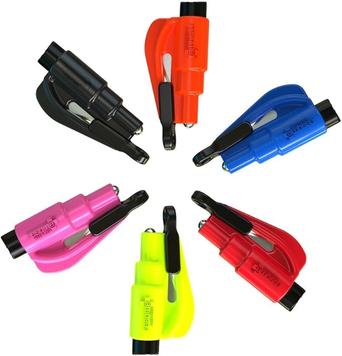 resqme The Original Compact Emergency Keychain Car Escape Tool, Seatbelt Cutter and Window Breaker, Made in USA, Pack of 2