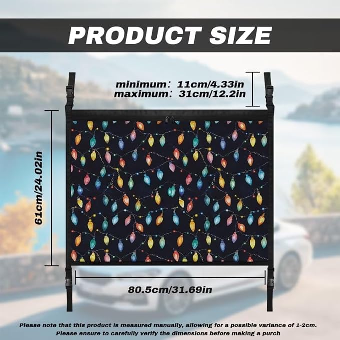 Lights Print Car Seat Organizer Roof Storage Tidy Pouch Pocket Car Travel Accessories Suitable for Cars, SUVs