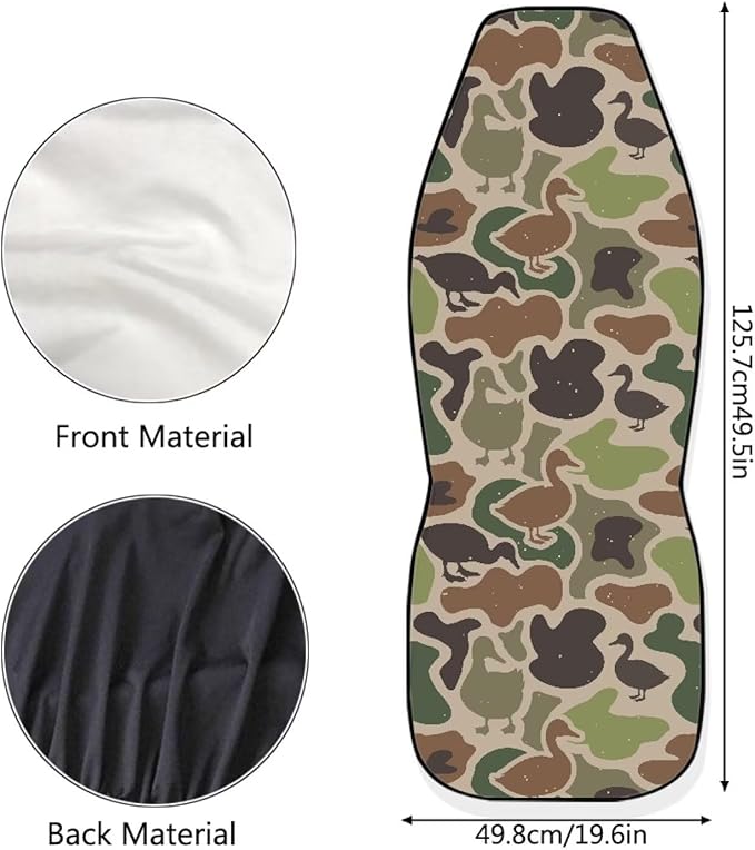 ELEQIN Car Seat Covers Universal High Back Cushion Protector for Car Truck Suvs,Sedans,Vehicles,Duck Camouflage Front Car Seat Covers 2 Pack
