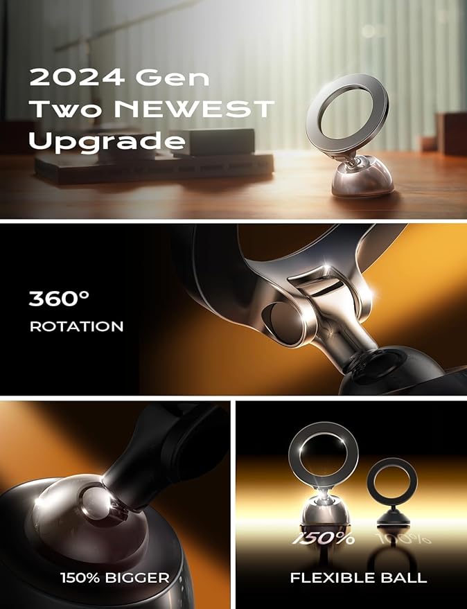 LISEN for MagSafe Car Mount [Strongest Magnet Power] Phone Mount for Car [Ultra Stable Exclusive Patent] All-Metal Magnetic Car Phone Holder Fit All Mobiles iPhone 16 15 14 13 Pro Max Plus.